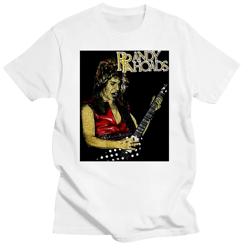 Randy Rhoads Shirt Vintage Tshirt 1982 Memorial T-Shirt Reprint Short-Sleeved Tee Shirt