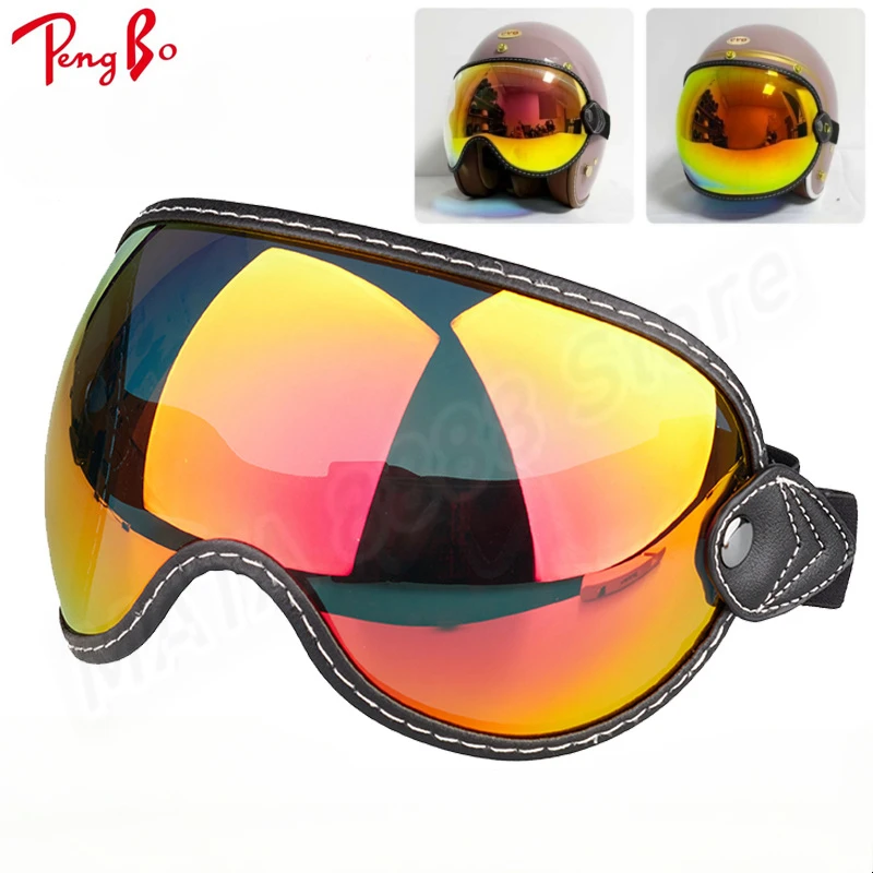 

Universal Open Face 3/4 Helmet Visor Lens Bubble Motorcycle Windshield Capacete Lens Windproof Vintage Motorbike Helmet Goggles