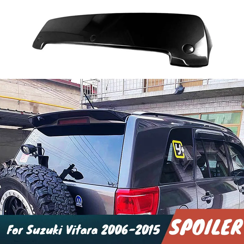 Para suzuki vitara 2006-2015 tampa do tronco traseiro do carro spoiler asas abs plástico kit corpo do carro exterior acessórios de ajuste