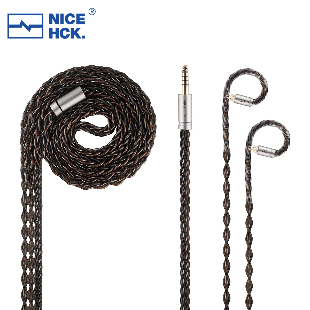 NICEHCK MoonDusk HiFi Earphone Upgrade Cable Three High-End Conductors Mixed Replace Wire 2Pin/QDC for Rockies NX8 Vader Pro IEM