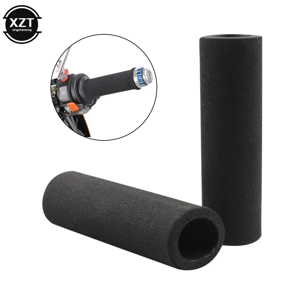 1Pairs Motorcycle Universal Handlebar Grip Cover Slip On Foam Anti Slip Vibration Sponge Handle Bar Motorbike Accessories