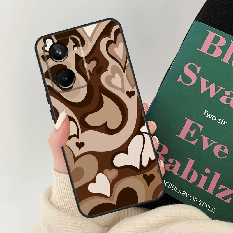 Latte Love Coffee Heart Brown For Realme C67 C55 C53 C51 C35 C33 C30 C21Y C25s C15 9 10 11 12 Pro Plus GT Neo 5 6 Case image 4