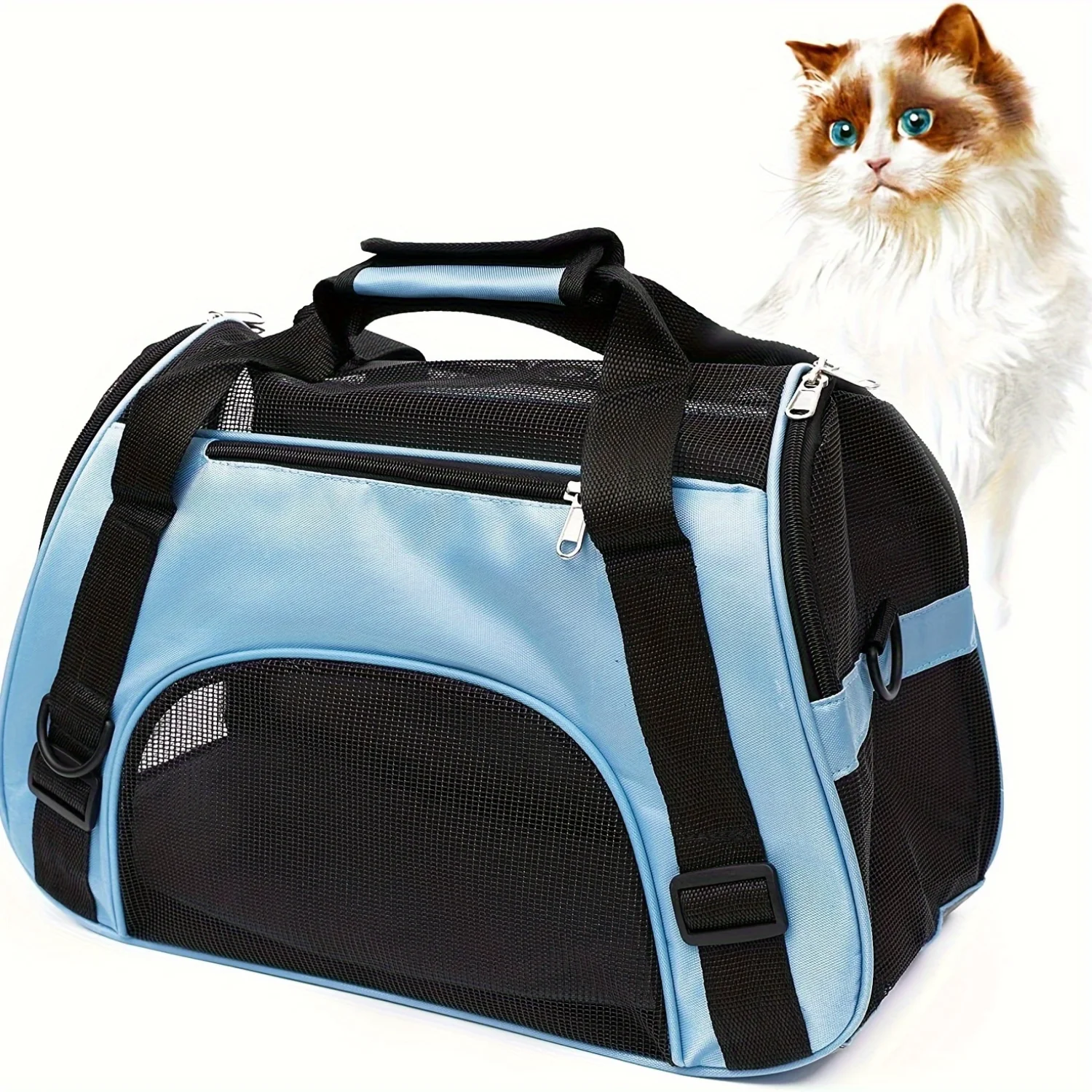 Lightweight & Foldable Airline-Approved Pet Travel Carrier - Secure, Comfortable & Ventilated for Cats & Dogs - Perfect for On-t