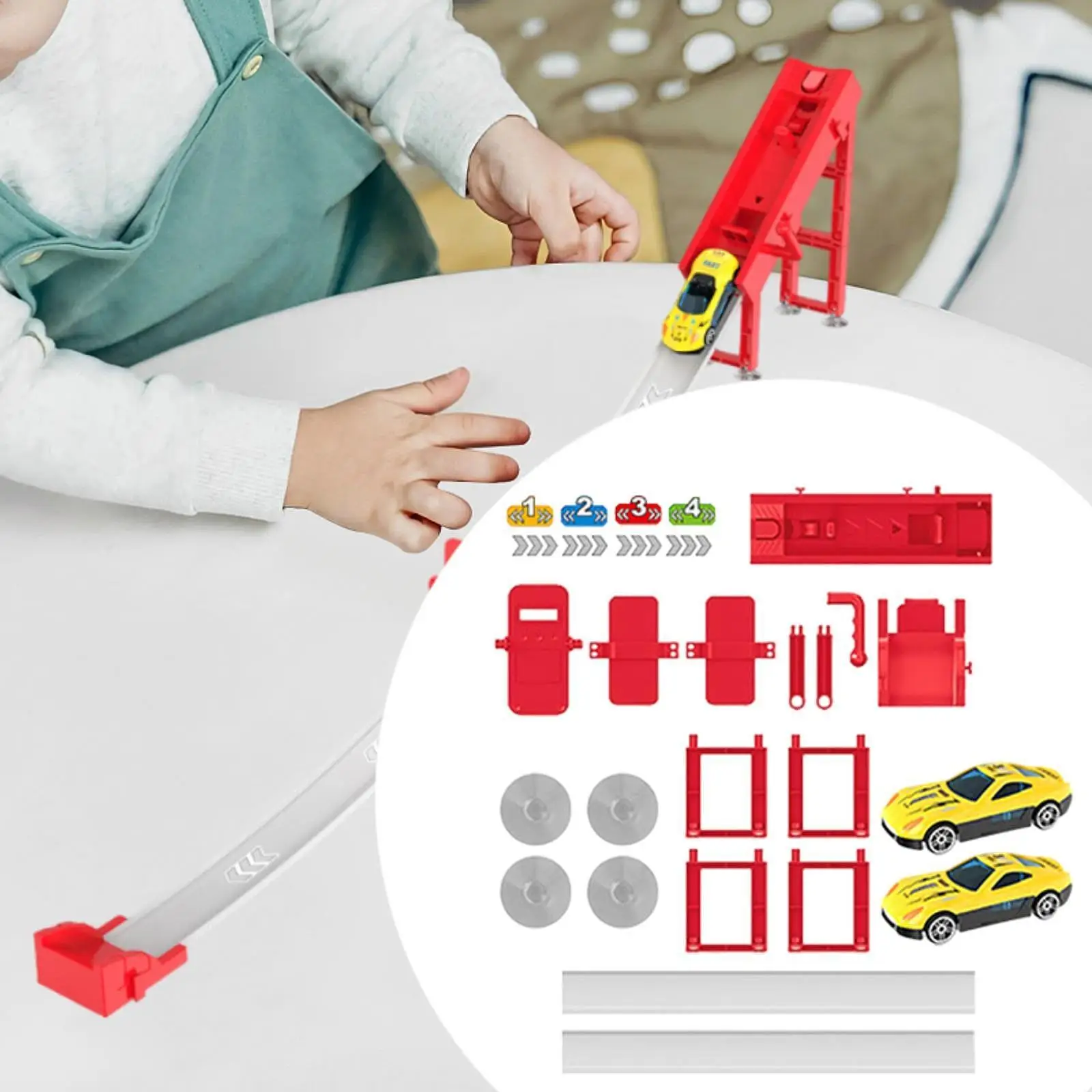 Interactive Educational Race Track Toy for Children Alloy Car Set DIY Track Parts