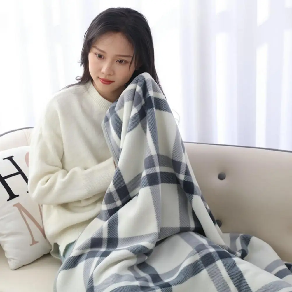 Warm Shawl Air-conditioned Room Blanket Plush Cozy Warm Wearable Quilt Shawl Blanket for Office Home Bed Sofa Travel Lightweight