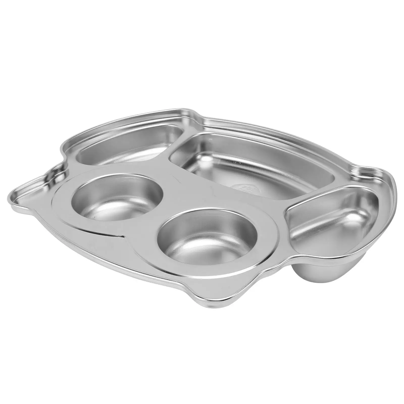 

Stainless Steel 304 Kids Cartoon Lunch Tray Food Divided Plate Compartment Diner Safe Healthy Easy Clean Travel Camping