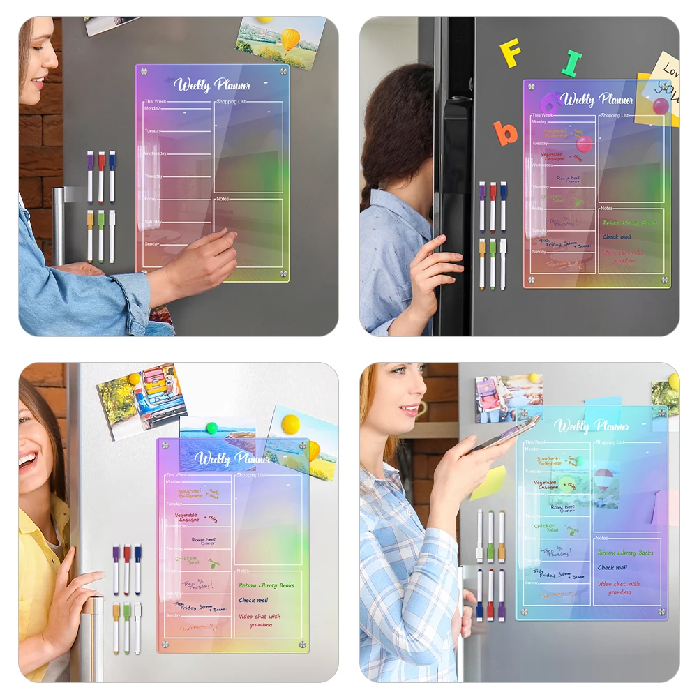 

Magnetic Message Board Weekly Refrigerator Calendar Fridge Dry Erase for Planner