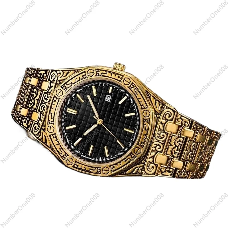 

Engraved Men's Watch Ethnic Style Calendar Totem Wrist Quartz Watch