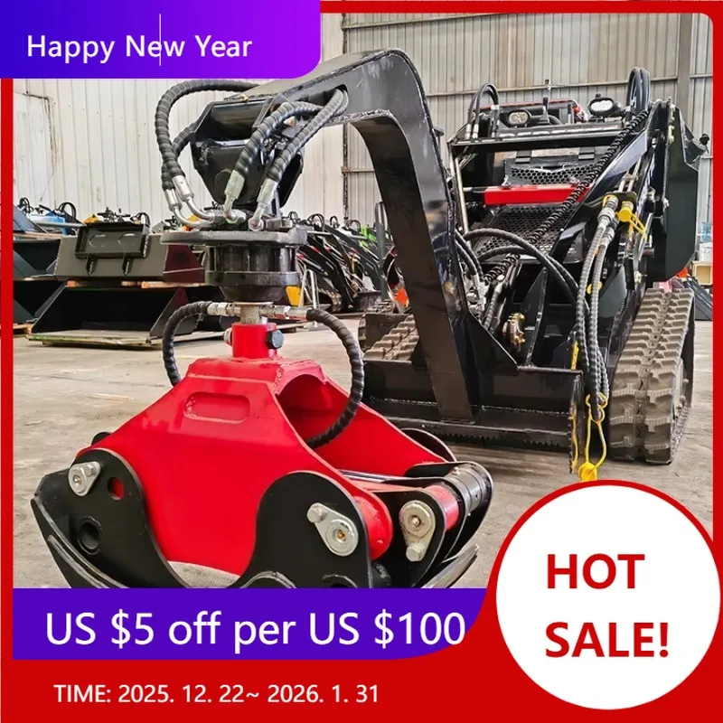 

Factory New Rotary Grapple Attachments For Multi-function Mini Skid Steer Track Loader Derette 450/V1000