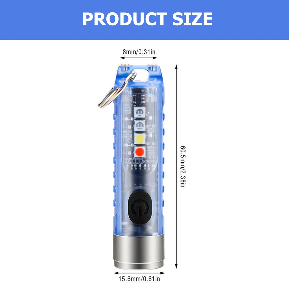 

Mini LED Keychain Flashlight Cute Bright Micro Waterproof Phone Charging Key Ring Light Torch Portable Handheld