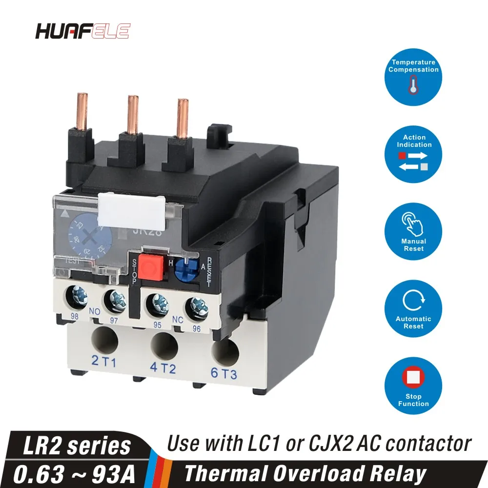 JR28-25 Thermal Overload Relay 1.6A 2.5A 4A 6A 8A 10A 13A 18A 25A LR2D13 Adjustable Thermal Relay Over Current Protection Relay