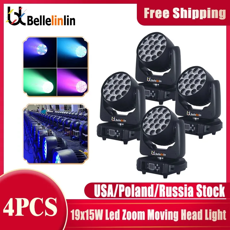 

4 шт., вспышка для диджея, 19x15 Вт