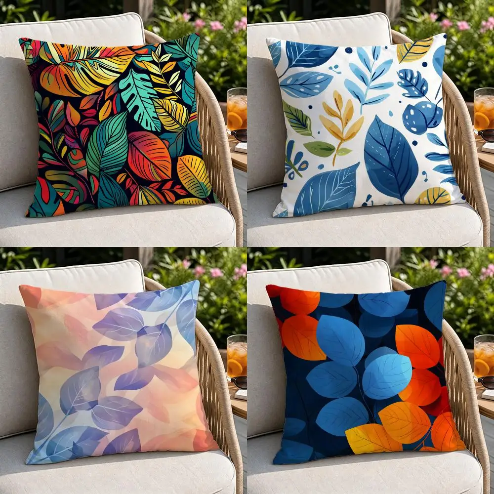 Element-artistic leavesS Cushion Cover Soft Square Throw Pillow Covers Set for Sofa Bedroom Car Home Decoration