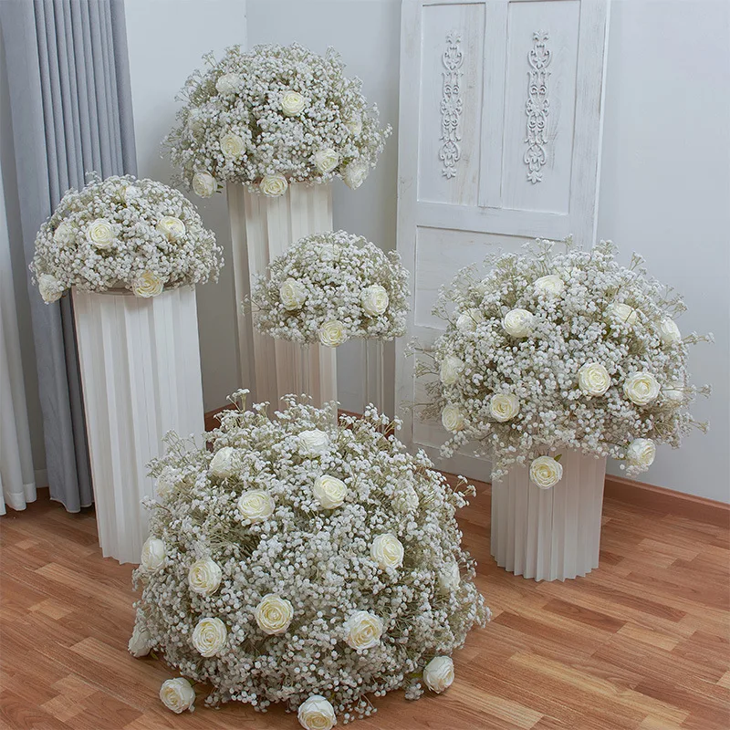 

Gypsy flower ball wedding stage arrangement