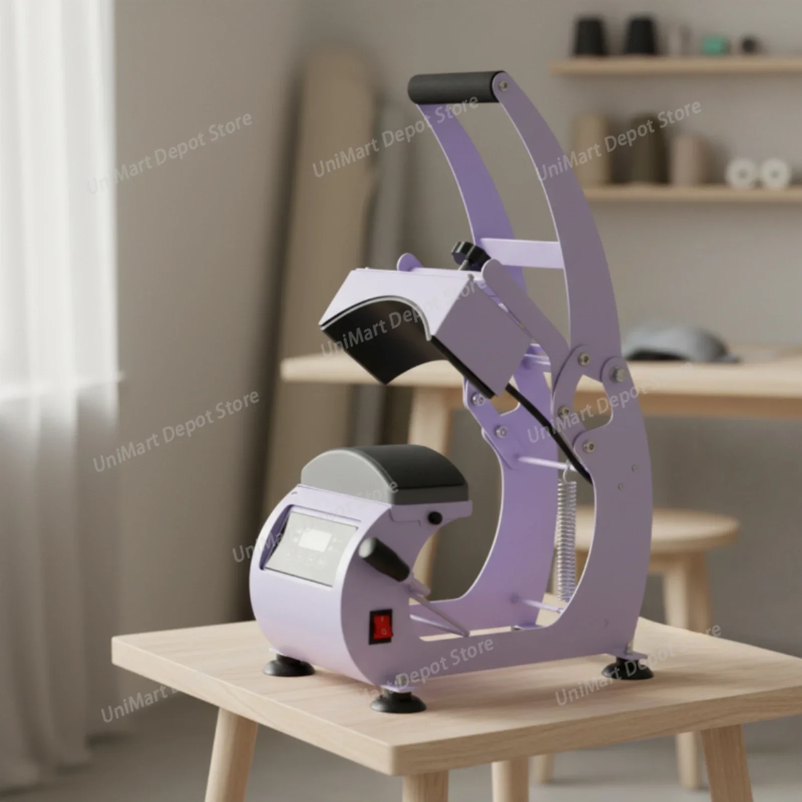 Cap Heat Press, Spring-Assisted Hat Heat Transfer Machine Adjustable Anti-Slip for Small Business Owners, Home Studios