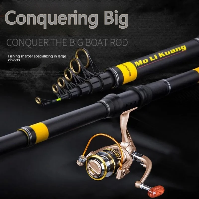 Carbon casting fishing rod telescopic spinning sea rod 2.1-4.5m powerful feeder fishing rod carp pole casting weight 25-150g