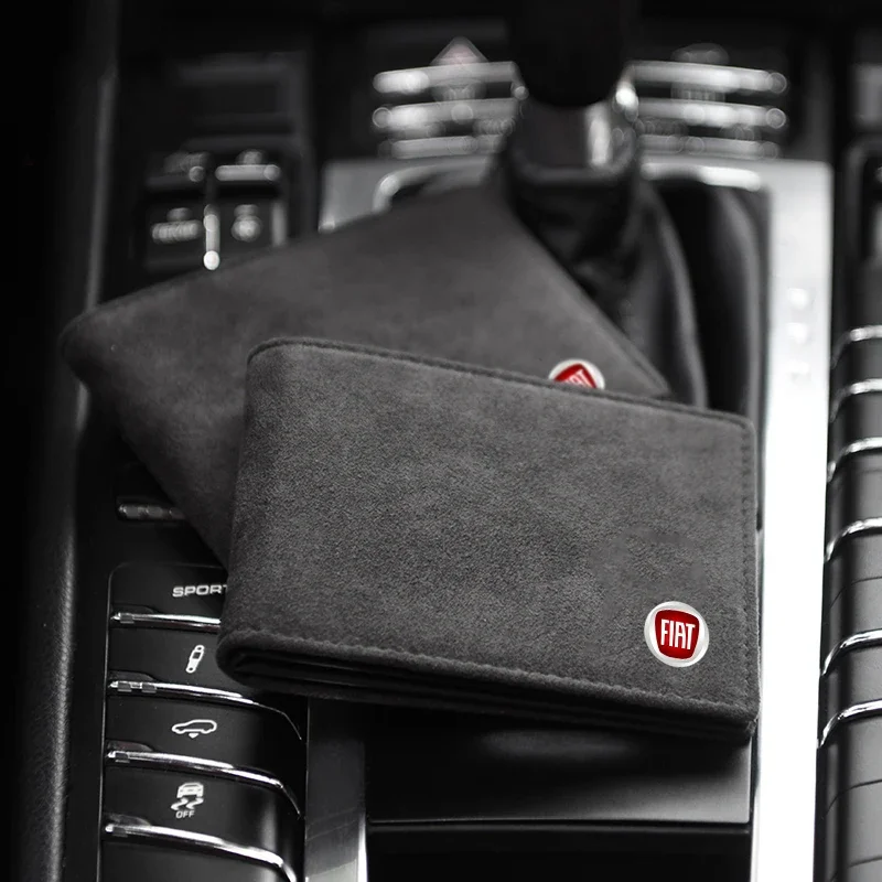 Minimalist Suede Car Driver License Bag for Fiat Skoda Peugeot Citroen LEXUS Infiniti Dacia Tesla Cadillac Land Rover Toyota