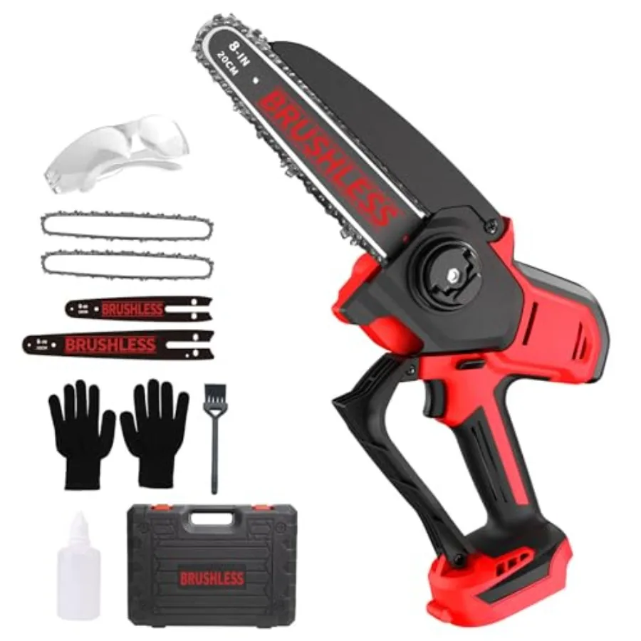 

Аккумуляторная бензопила для обрезки, совместимая с аккумулятором M18, 8-дюймовая и 6-дюймовая мини-бензопила с бесщеточным двигателем мощностью 1000 Вт для обрезки деревьев