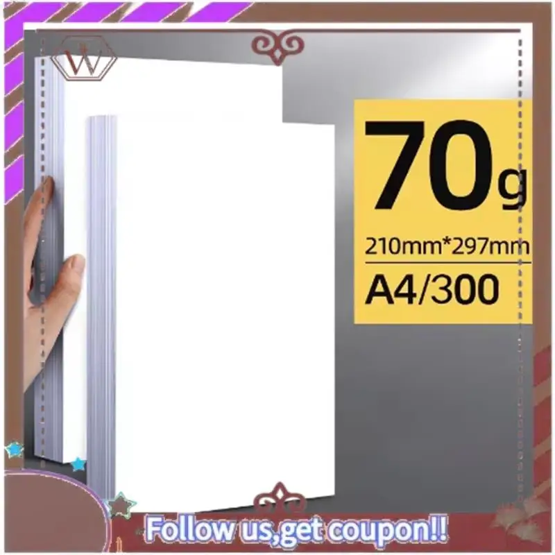 ABBG-A4 Office Paper, 70G Wood Pulp, Single Pack, 300 White Sheets For Students And Professionals