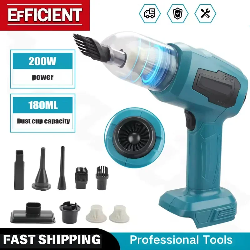 

Мини-пылесос для автомобиля, совместимый с аккумулятором Makita 18В, многофункциональный, портативный, перезаряжаемый, для сбора пыли, электроинструмент