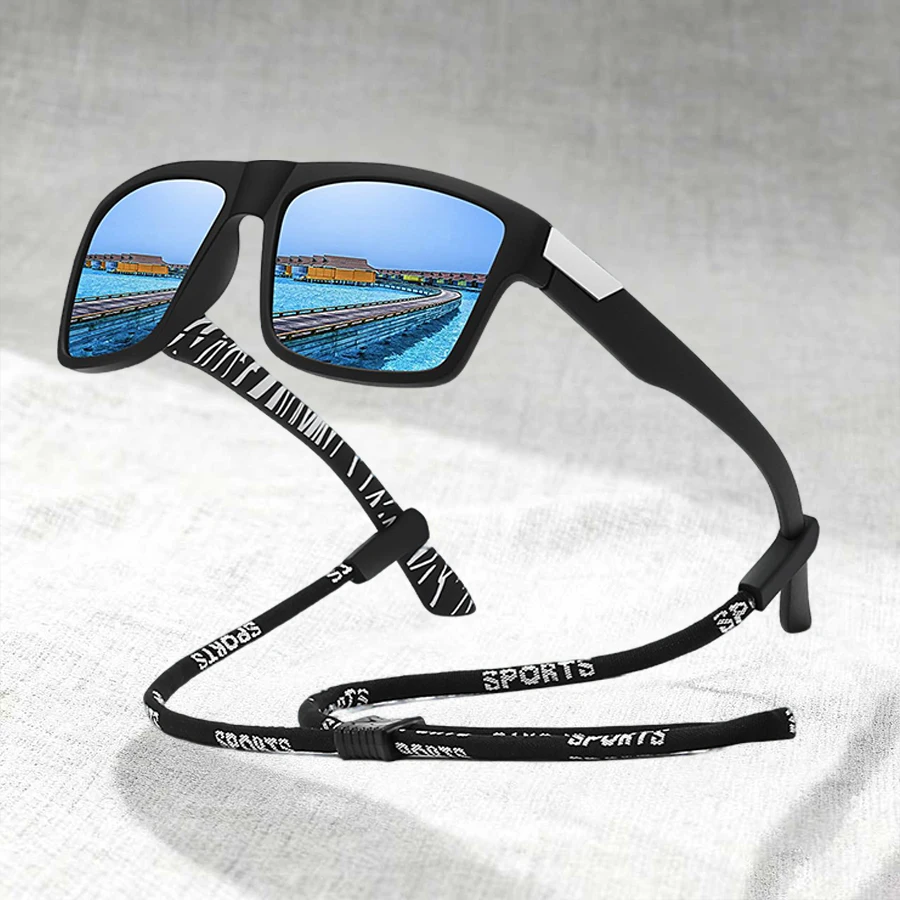 نظارات شمسية رياضية كلاسيكية UV400 مع سلسلة نظارات واقية عالية الجودة للأنشطة الخارجية وصيد الأسماك والسفر والجري والقيادة #3