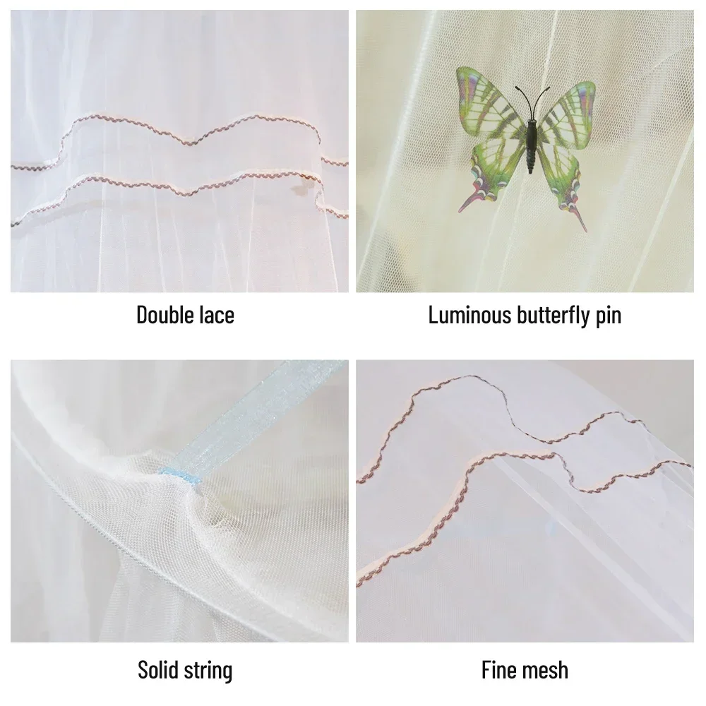 Elegant Round Lace Insect Bed Canopy Netting Curtain Women Girl Princess Mosquito Net Dome Mosquito Net Bedding Net 모기장