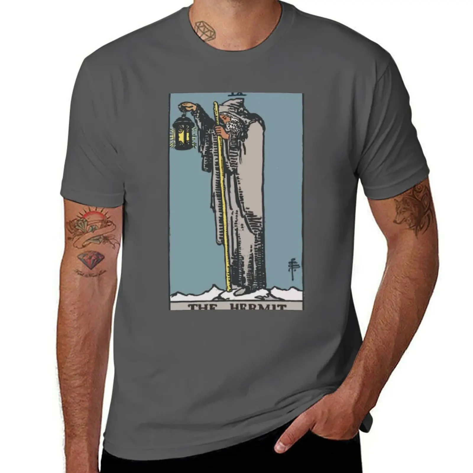 The Hermit Tarot Card Rider Waite Classic T-shirt plus sizes sublime t shirts for men pack