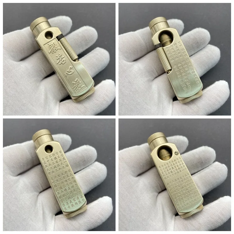 2023Original Copper Finely Carved High-grade Brass Special-shaped Kerosene Lighter Collection Type Manual Lighter