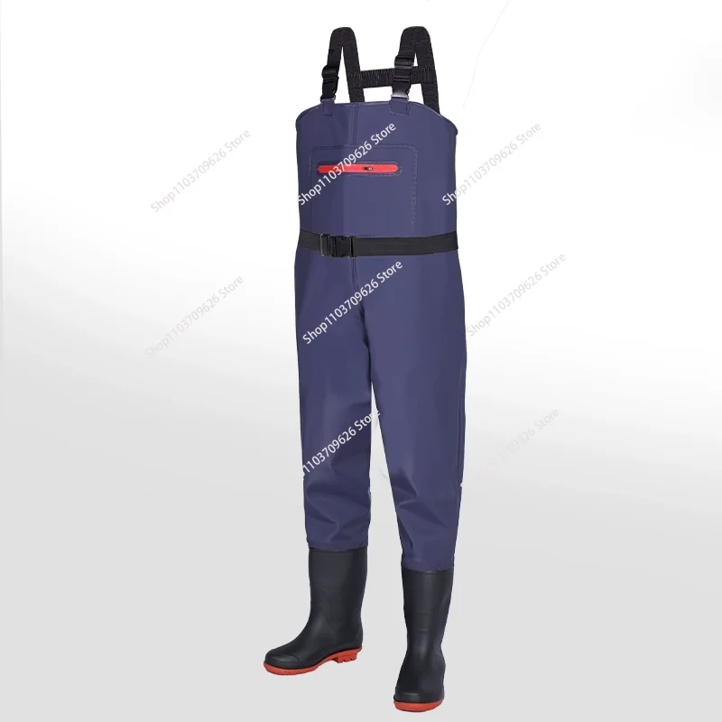 Wader Half-Body Waterproof Clothes Rain Pant Belt Rain Boots Leather Fork Pants Catch Fish Full Body One-Piece