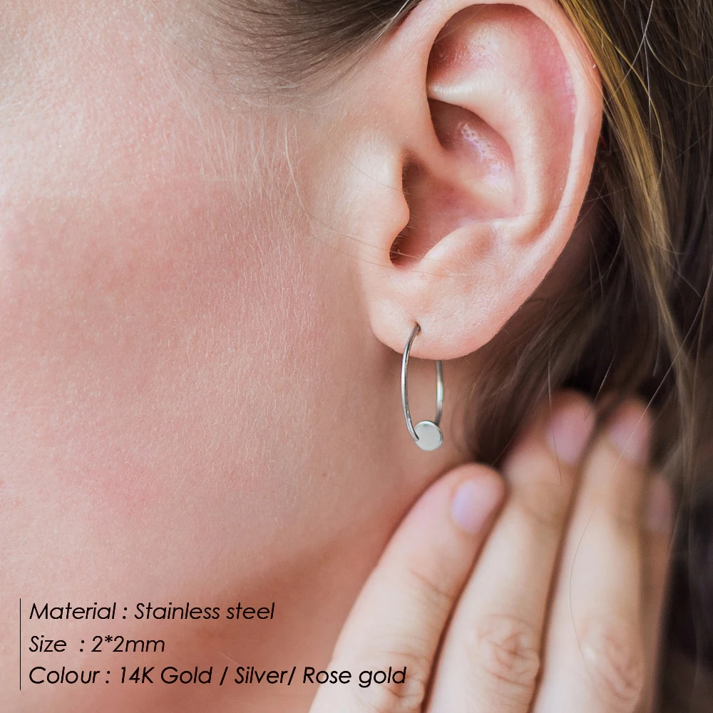 e-Manco Korean Style Stud Earrings for Women Stainless Steel Earring Summer Simple  Fashion Jewelry  Gifts