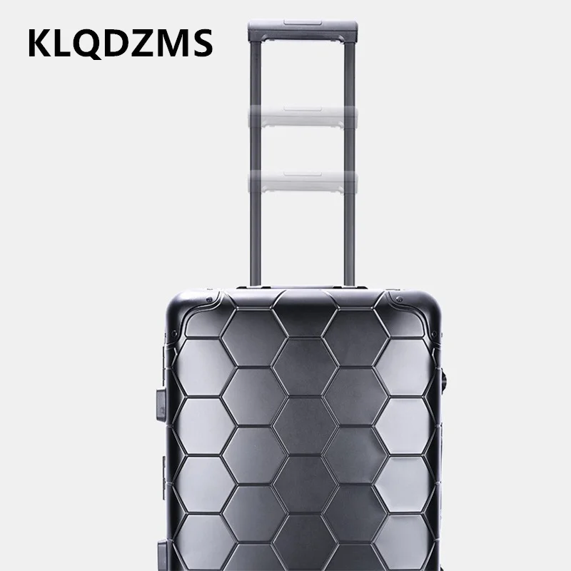 حقيبة KLQDZMS للرجال جميع سبائك الألومنيوم والمغنيسيوم صندوق الصعود 20 بوصة حقيبة تروللي بعجلات الأعمال أمتعة السفر المحمولة للنساء