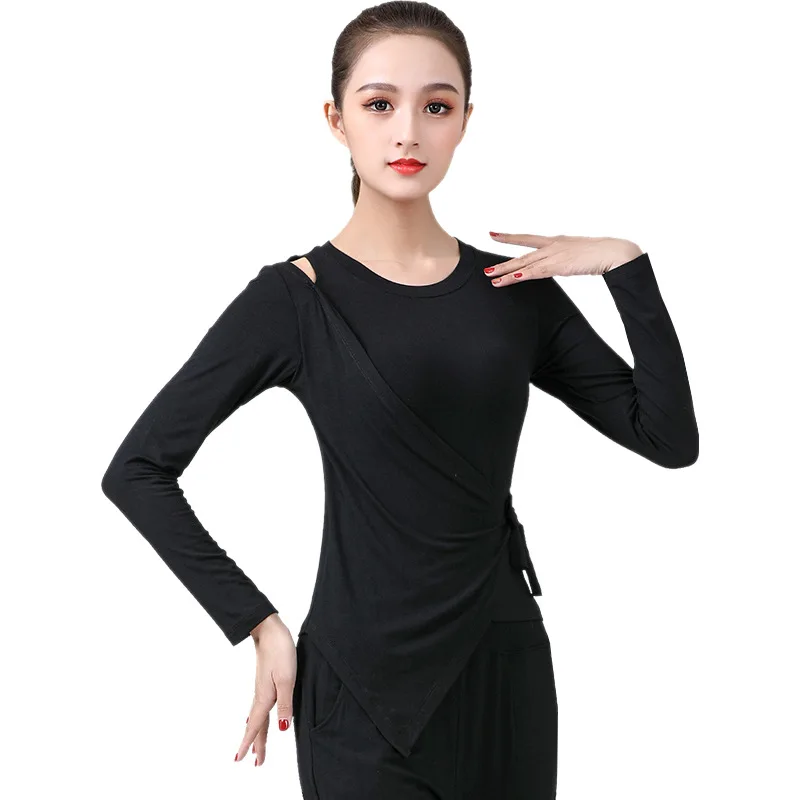 Vêtements de travail en danse classique pour femmes, chemise à manches longues, costume de danse moderne, chemisier Modal, vêtements de danse pour enseignants, grande taille, X2086