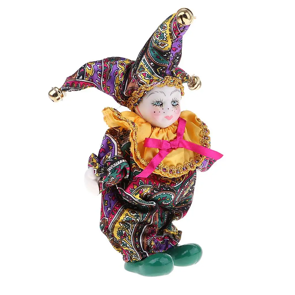 

Porcelain Triangel Doll European Design Collectible Clown Dolls Model Ornaments for Home Festival Decor