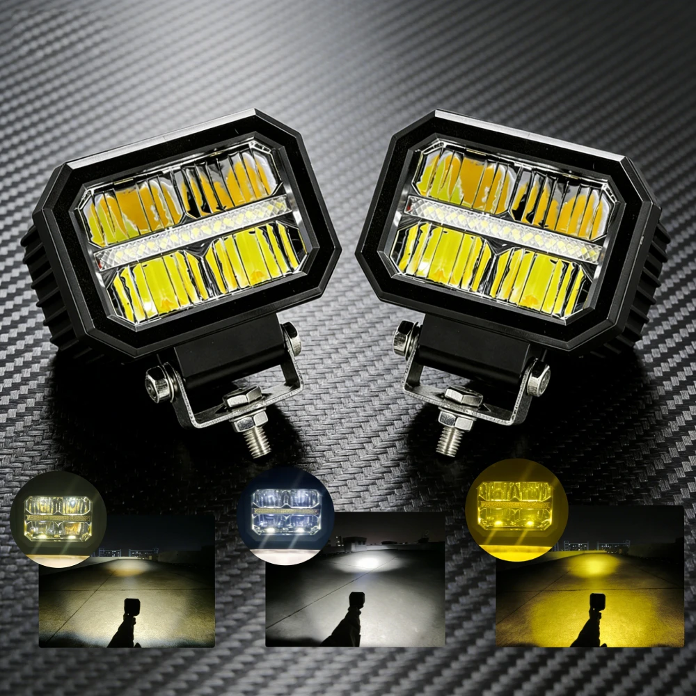 

2 шт. светодиодных рабочих фонарей DC 12V-36V, макс. 40W, желто-белые, DRL, противотуманные фары для тракторов, грузовиков, внедорожников 4X4, 4WD, автомобилей, мотоциклов