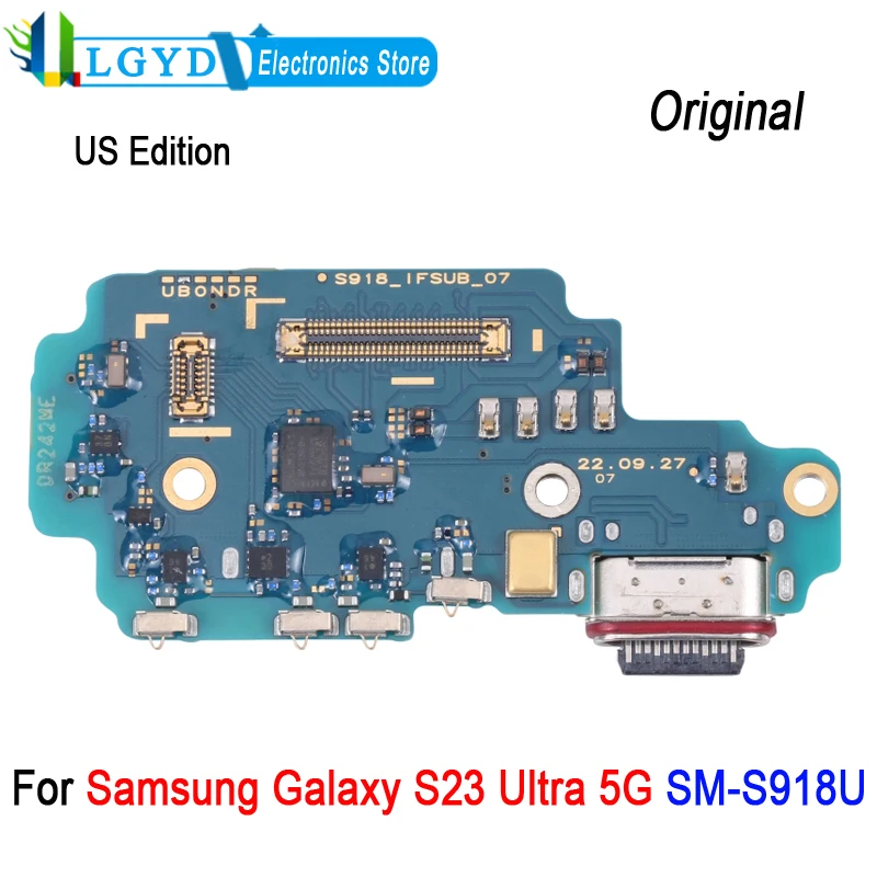 Charging Port Board For Samsung Galaxy S23 Ultra 5G SM-S918U US Edition USB Power Charging Dock Board Repair Spare Part