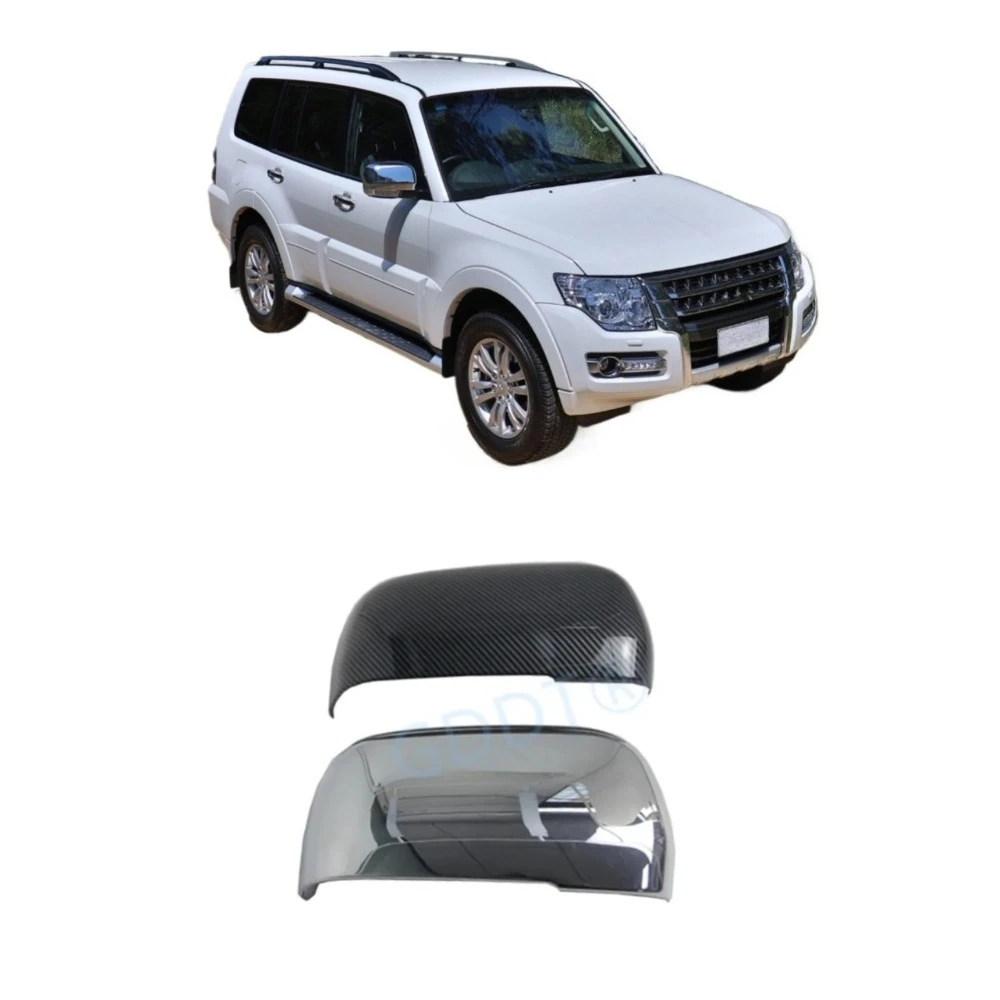 2 Pieces Chrome or Carbon Fiber Side Glass Shell Sticker for Pajero V90 1 Pair for Shogun V80 Rear View Mirror Cover for Montero
