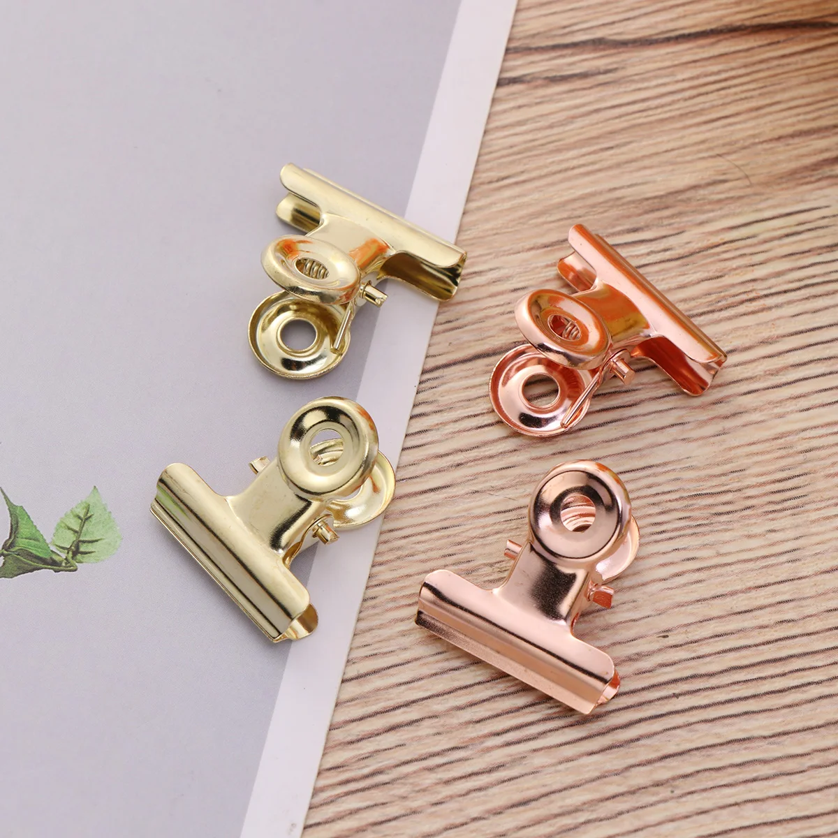 

40 Pcs 20mm Durable Metal Binder Clips Ideal For Ticket Organizing Book Fixing Stationery Metal Paper Clips Rosy Gold Gold