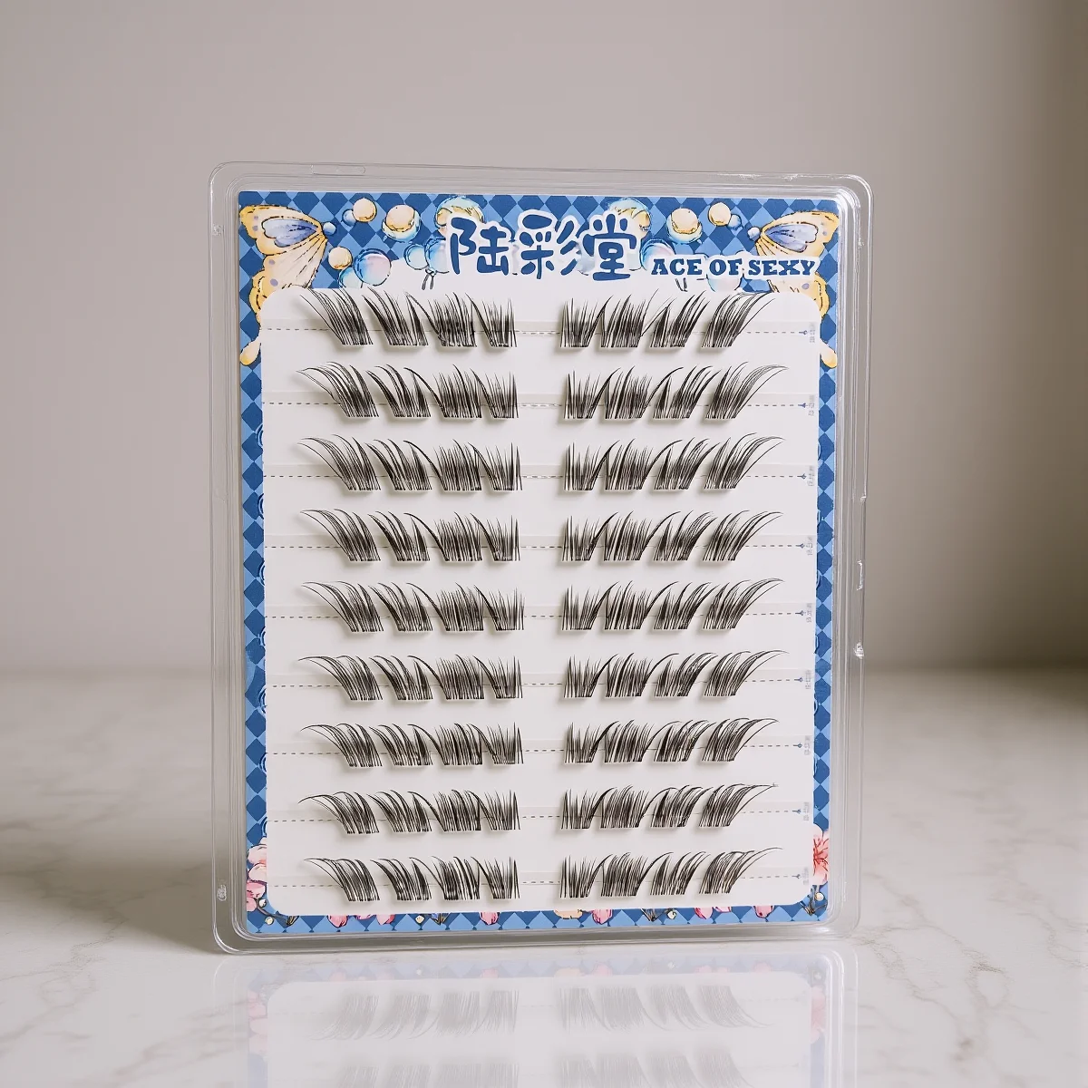 لا الغراء الثعلب العين الرموش الصناعية 8-14 مللي متر مختلط طول الرموش الفردية العنقودية ذاتية اللصق الطبيعية لاش تمديد