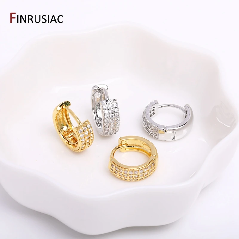 Gold Überzogene Messing Einfache Hoop Ohrringe Hohe Qualität Frauen Ohrringe, Eingelegten Zirkon Trendy Hoop Ohrringe Mode Schmuck Geschenke – Detail 34