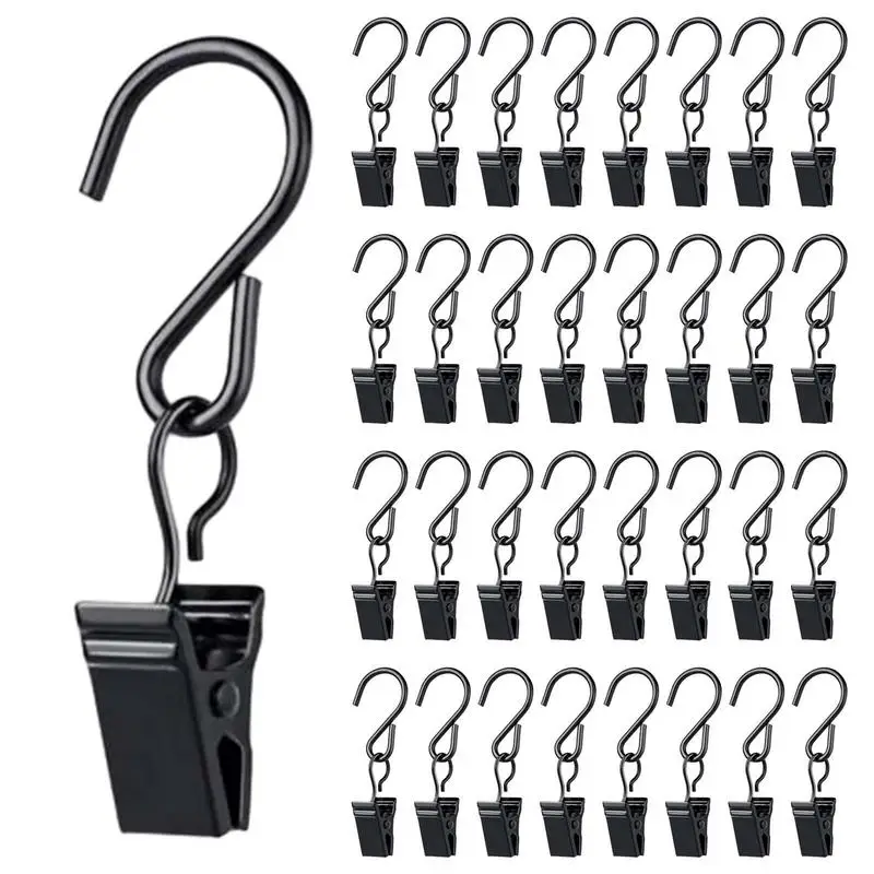 Hook Clips Heavy-Duty Durable Clips Anti-Rust And Portable Drape Organizing Accessories For Sheets Hats Drapes Photos Clothes