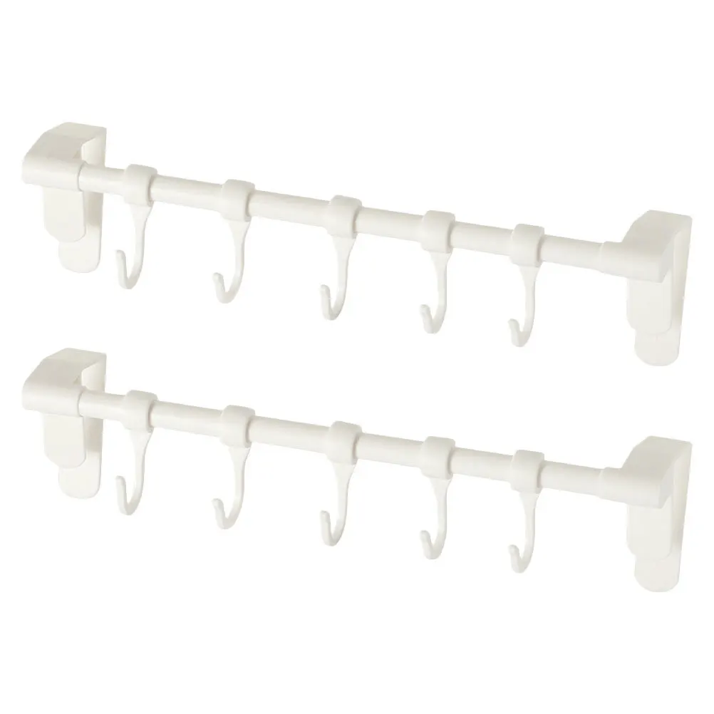 

2Pcs Cabinet Door Towel Hooks Rack Plastic Over Cabinet Door Holder Space-Saving Kitchen Bathroom Storage Organizer Hanger