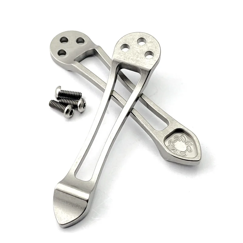 

1pcs Titanium Alloy Knife Clip Integrated Back Clip Home DIY Knife Accessories For Spider Knife C81 C223 With 3 Screws