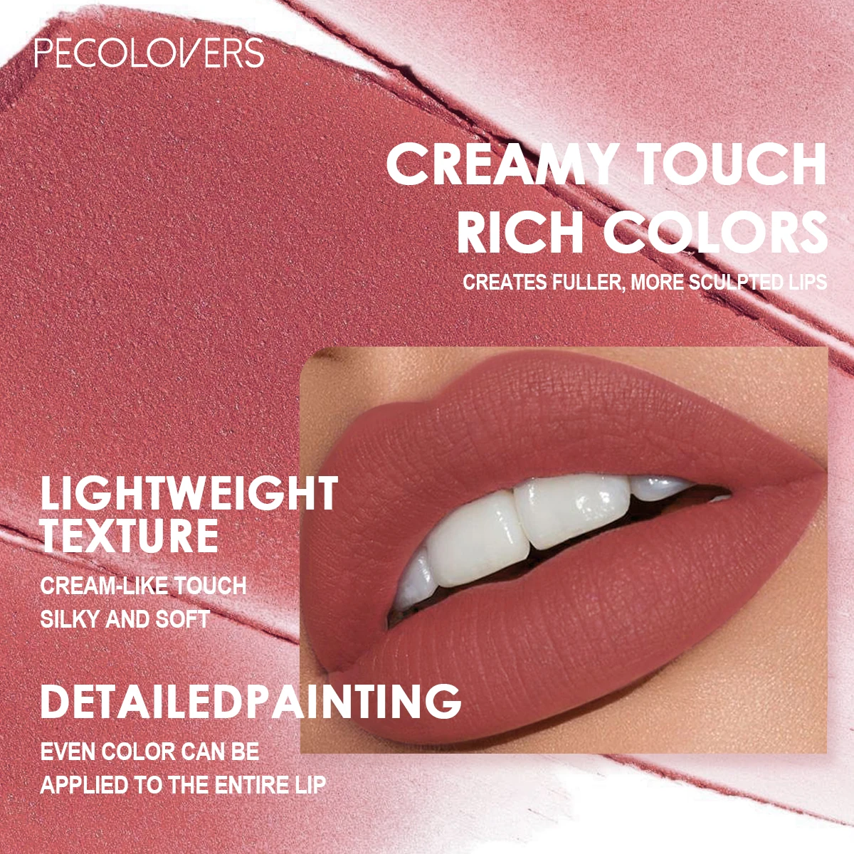 ลิปสติกเนื้อแมท,Long-Lasting Lip Crayon,Hydrating,Moisturizing Lip Liner,กันน้ํา,Lip Stain