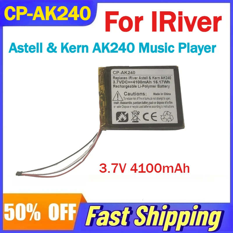 

3.7V 4100mAh CP-AK240 Li-Polymer Battery for IRiver Astell & Kern AK240 Music Player Rechargeable Batteries