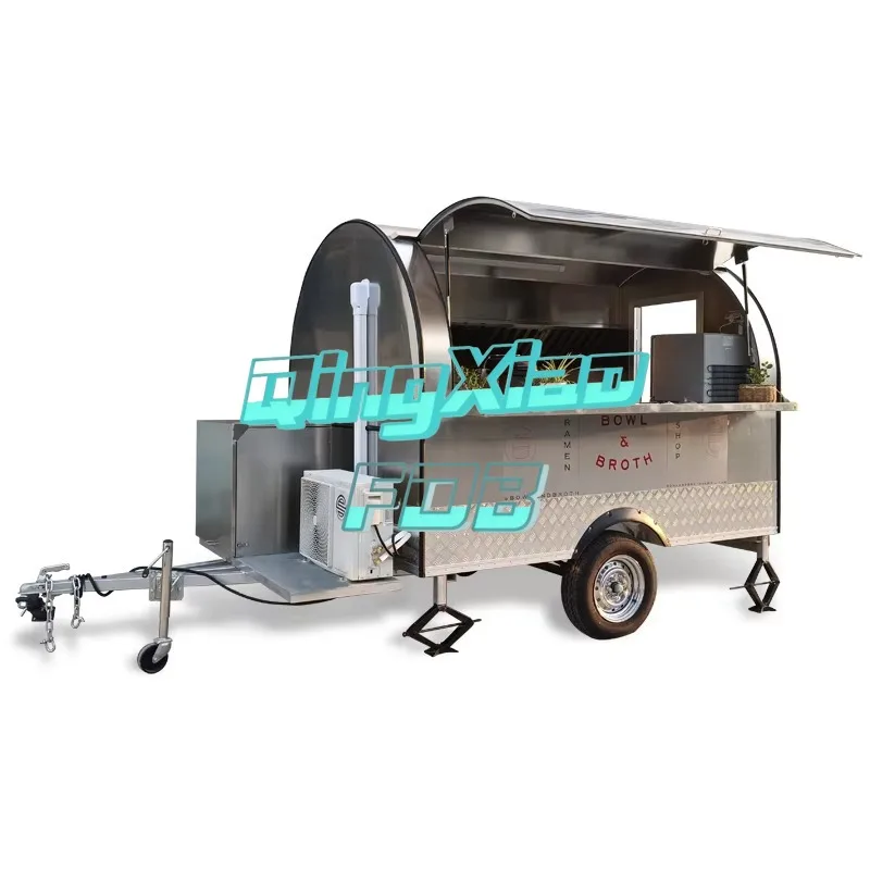 Mobile Outdoor Pizza Oven Trailer Concession Travel Kitchen Dining Car Fully Equipped Commercial Catering Trailer FOB China 220V