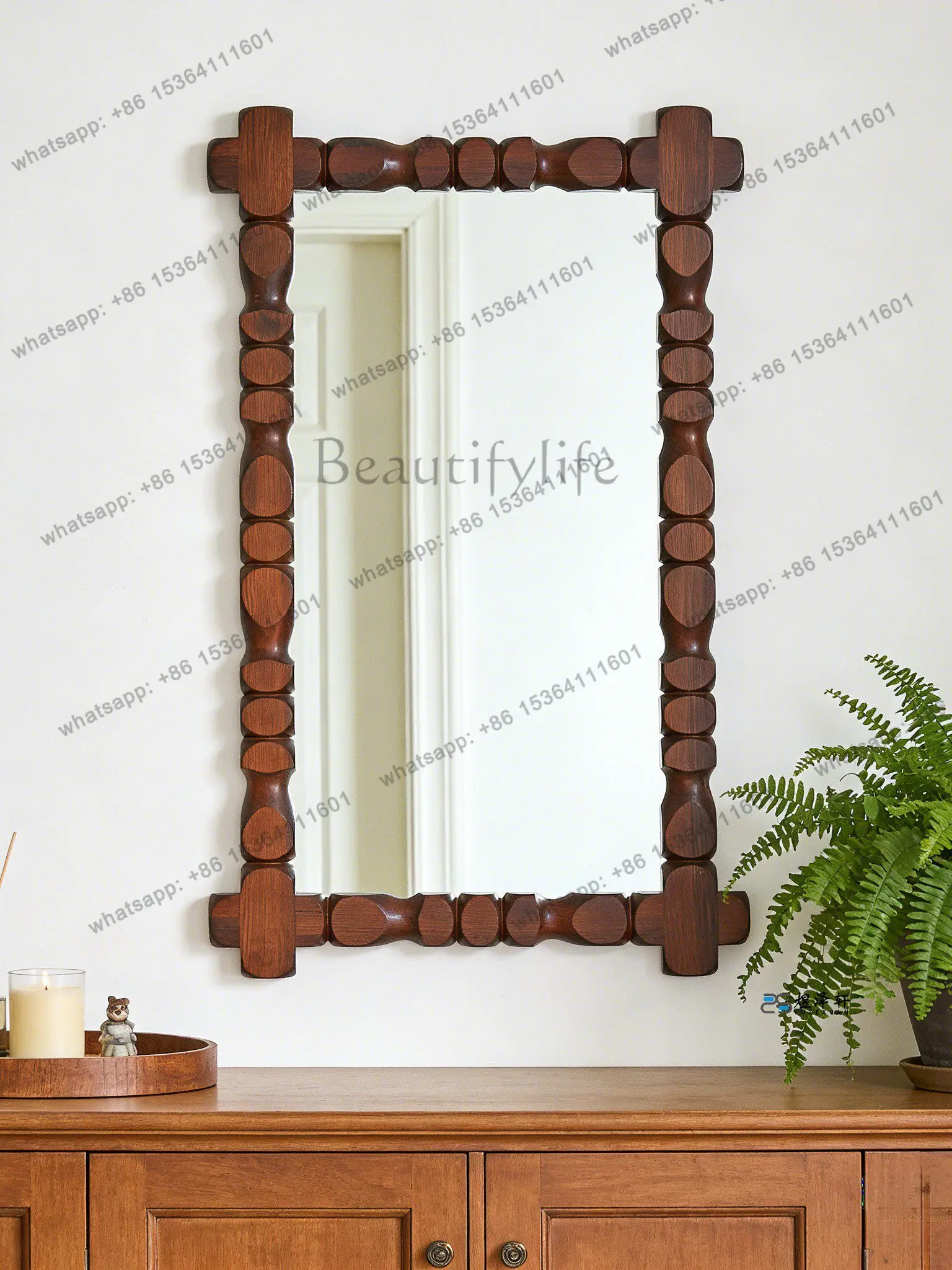 American vintage entrance decoration mirror vintage creative bedroom dressing mirror