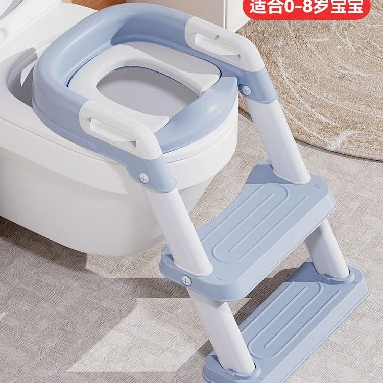 Children\'s toilet, stepped baby toilet seat, foldable auxiliary toilet, step toilet