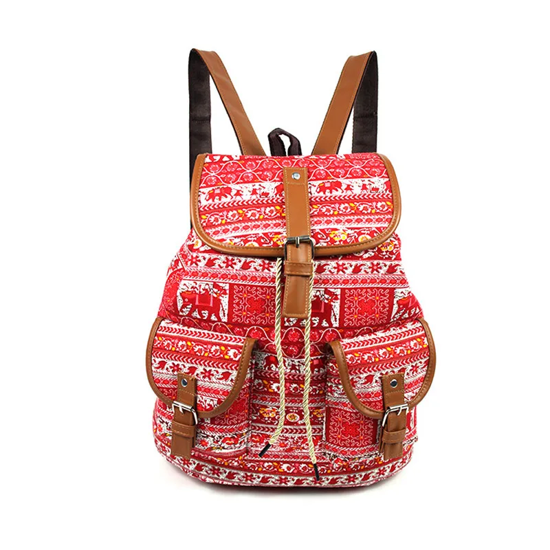 New Ethnic Style Backpack Canvas School Bag Retro Backpack Travel Backpack Laptop Plecak Damski Women Backpacks Sac Bolsos