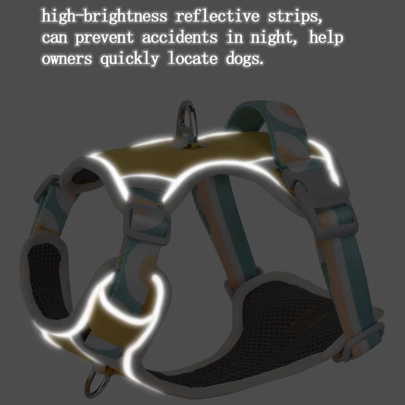 OODUDUOO Dog Harness Adjustable Pet Harness Vest For Large Medium Dogs Reflective Dog Chest Strap French Bulldog