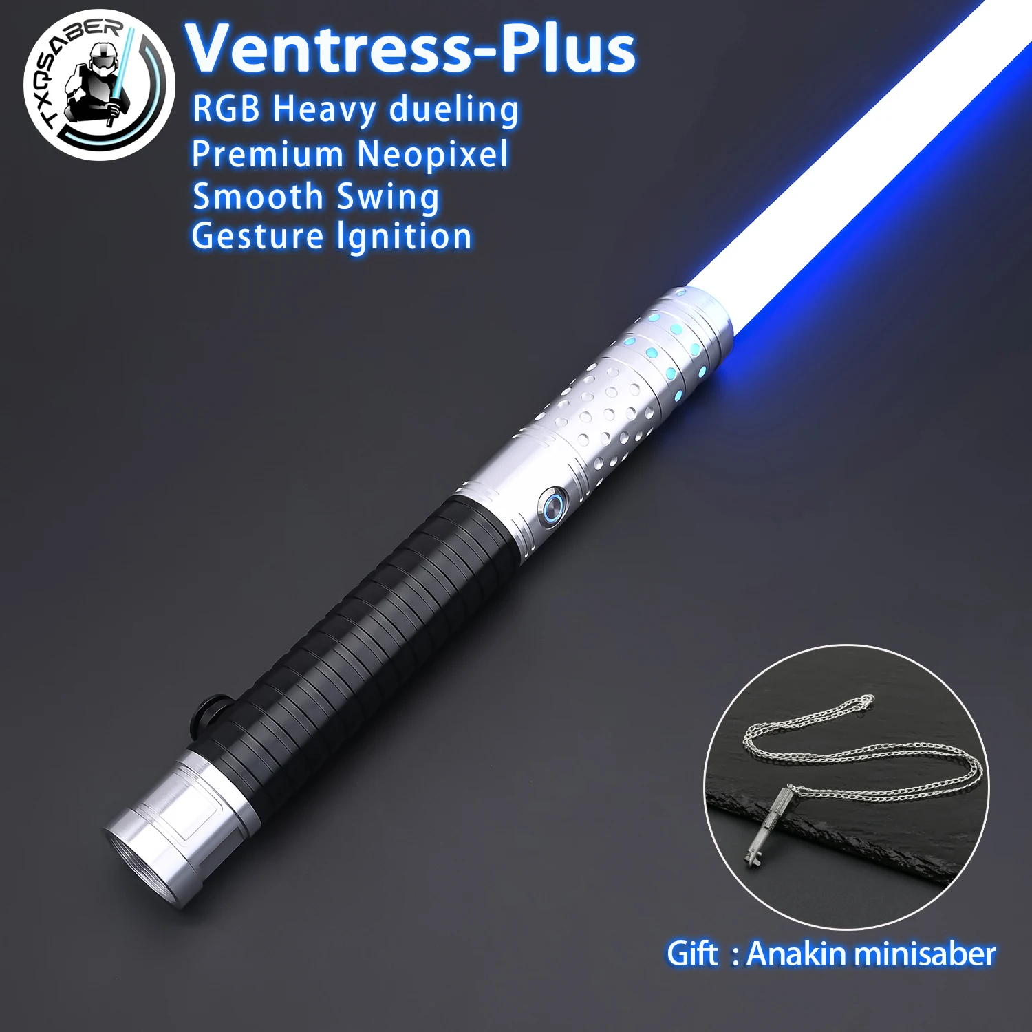 

TXQSABER Ventress Plus RGB Heavy Dueling Neo Pixel Proffie Lightsaber Force Light Saber Smooth Swing Blaster Laser Sword Cosplay